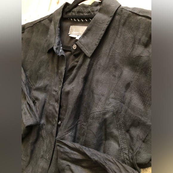 ANTHROPOLOGIE Kamryn Tie Front Black Button-Down Dress - Picture 7 of 13